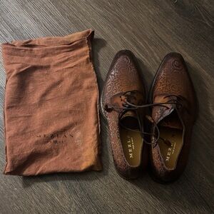 Mezlan Intricate Brown Leather Oxfords